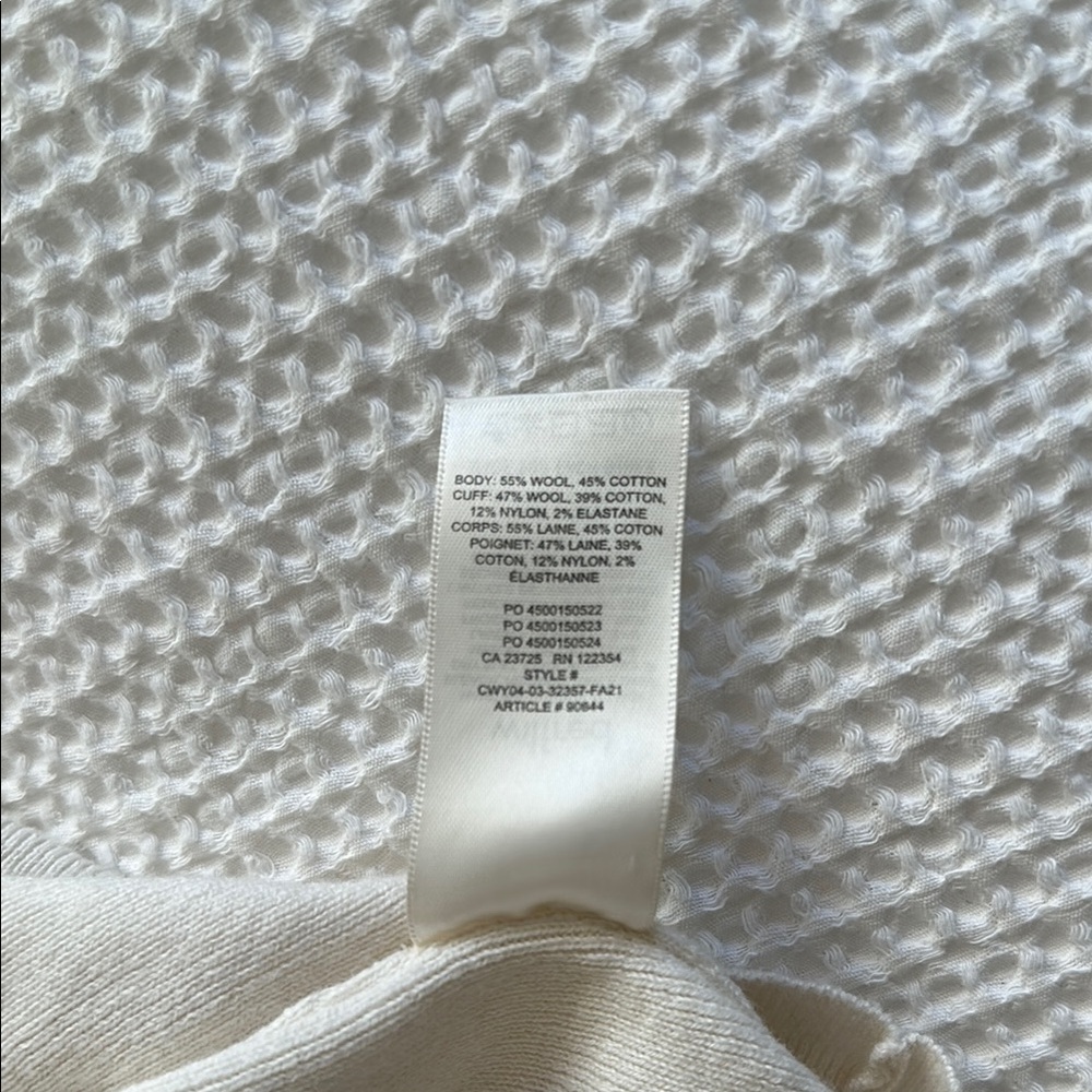 Aritzia Wilfred Cream Cowl Neck Cropped Sweater - Picture 5 of 5